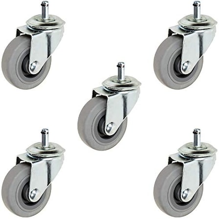 Casterhq 3" Gray Rubber Chair Caster-100 LBS Capacity PER Caster, PK4 3ICCSO51